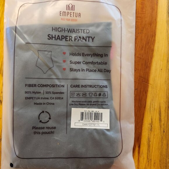 Shapermint Empetua Women's Size M/L High-Waisted Shaper Panty Black Seamless New - Picture 8 of 8